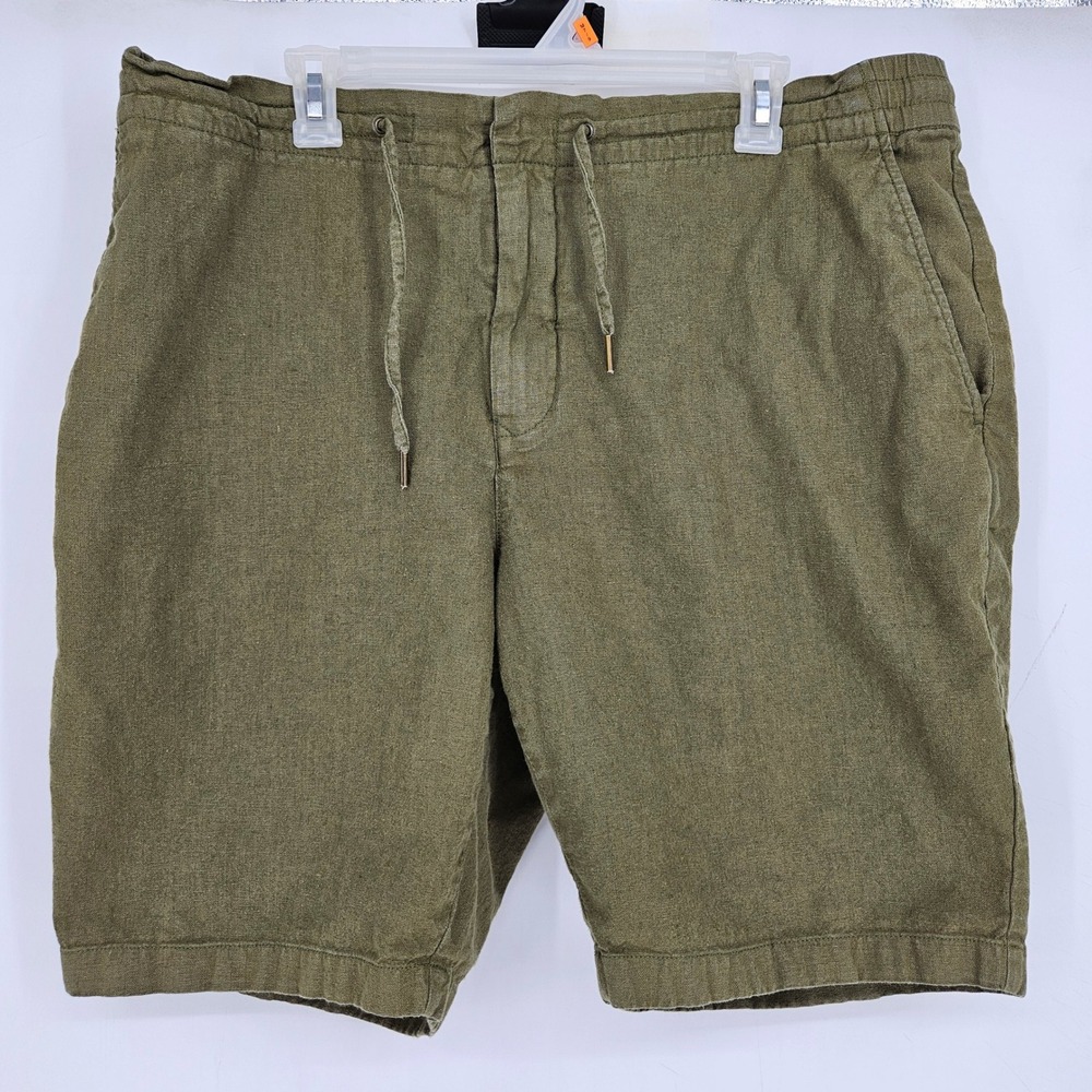 Barbour Shorts Mens 40 Linen Cotton Blend Green Light Sage Relaxed Casual‎ Chino